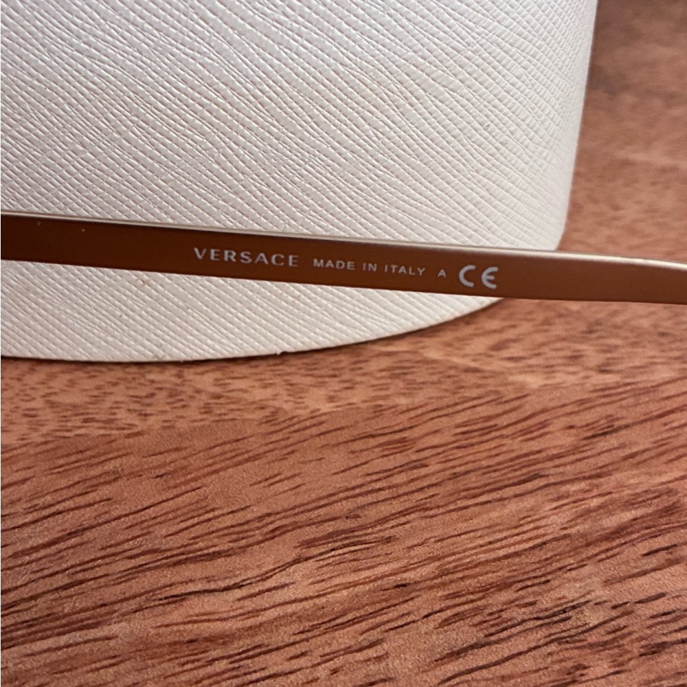 Versace Rose Gold Frame Sunglasses - Brown Temples - Picture 7 of 8